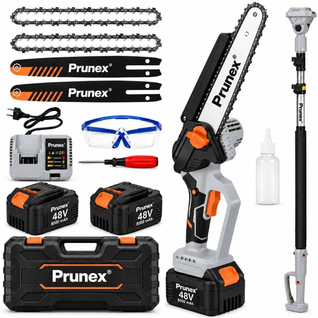 Kit completo Prunex con batterie, catene e valigetta
