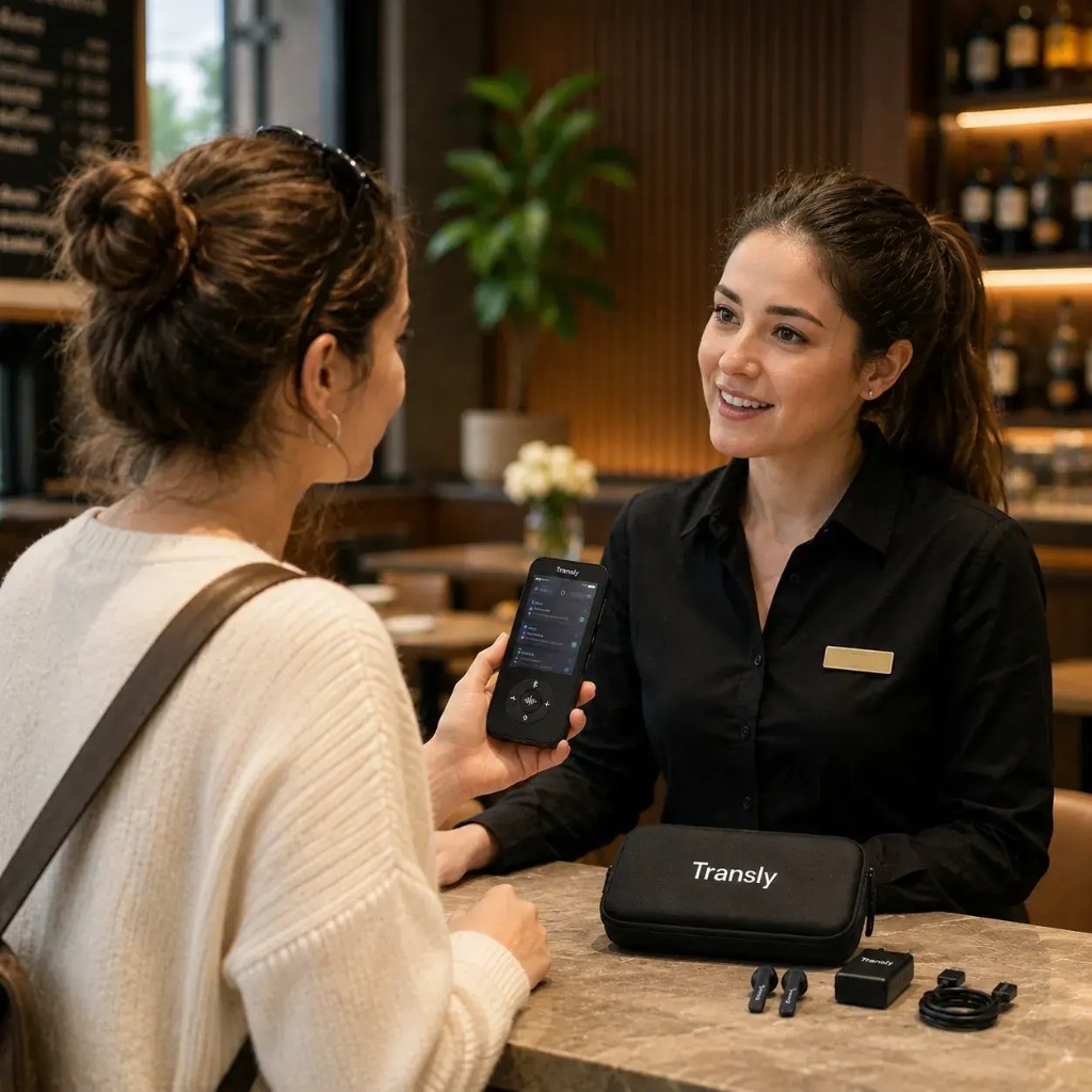 Transly translating a conversation in real time without a phone