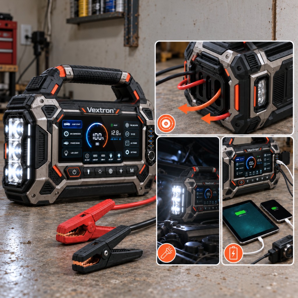 Vextron™ — cavi retrattili, torcia e power bank